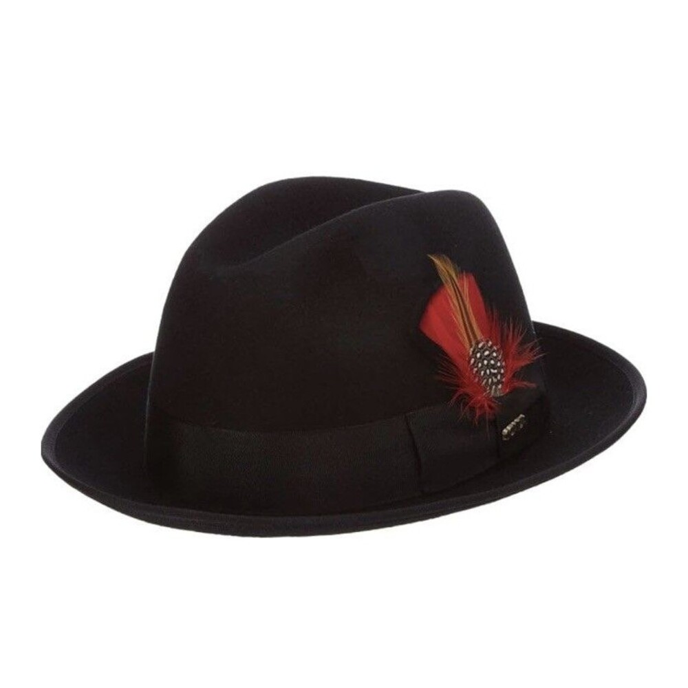 Scala Men's Wool Felt Snap-Brim Fedora Hat Size: Medium